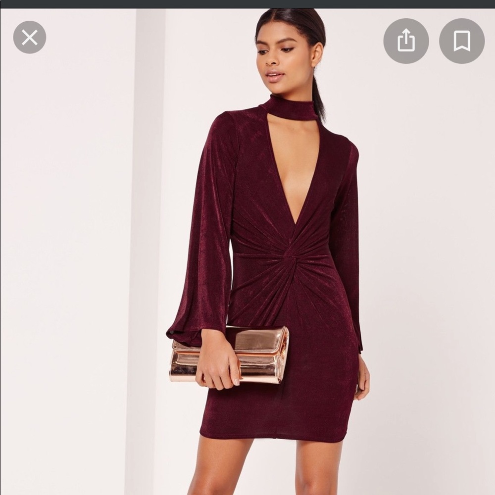 Misguided choker neck knot dress